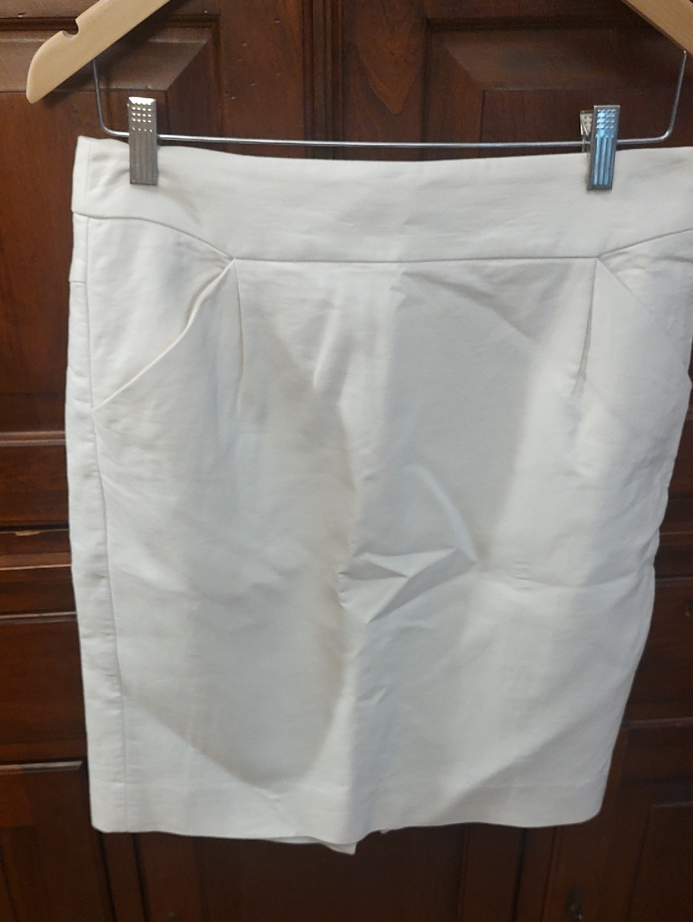 J. Crew Neutral Cream Pencil Skirt with Front Tucks
